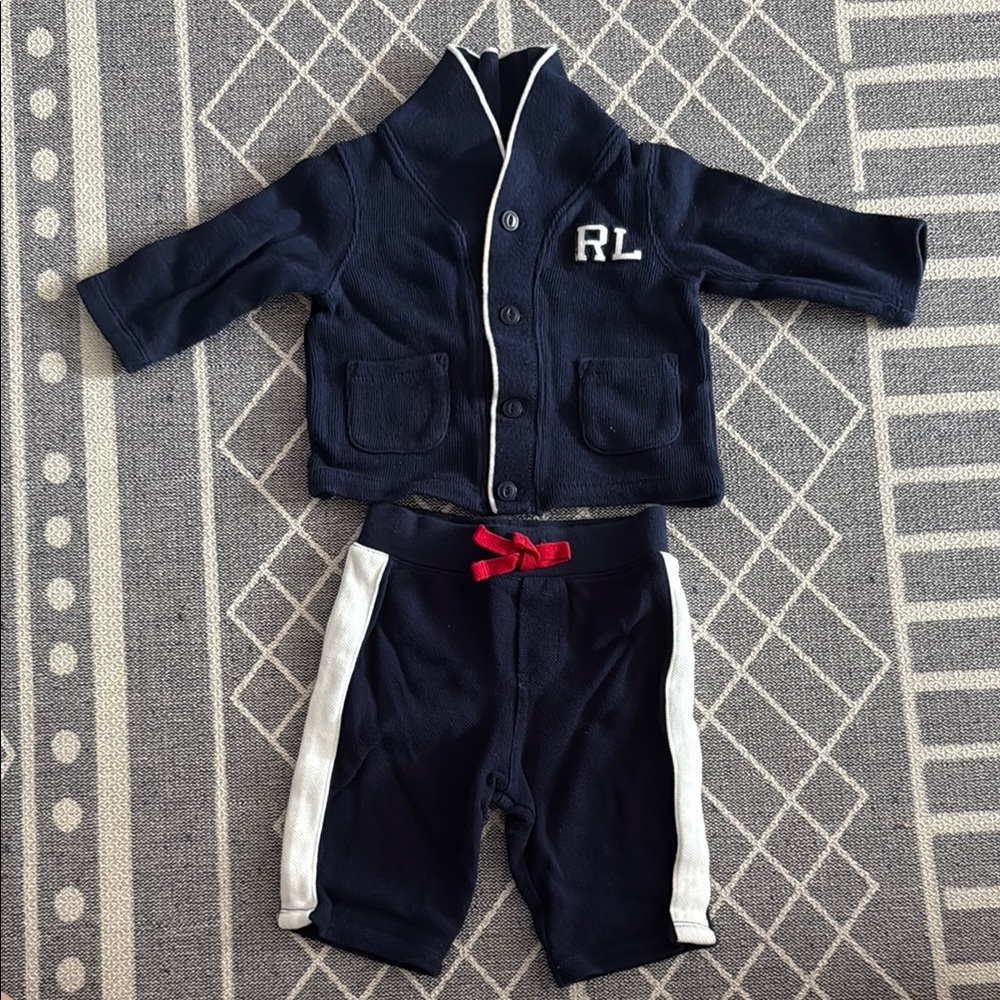 Ralph Lauren Navy and White Kids Matching Set